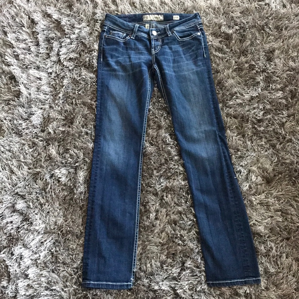 Buckle Skinny Blue Jeans